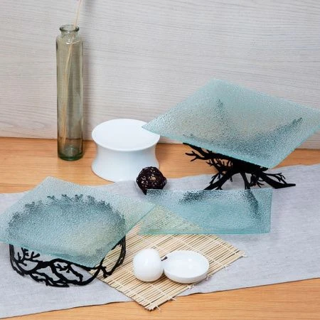 Блюдо 30*30см стекло AQUA квадратная