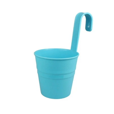 Кашпо настенное 13,5*9,6*25см пластик ВЕДРО голубое (10)