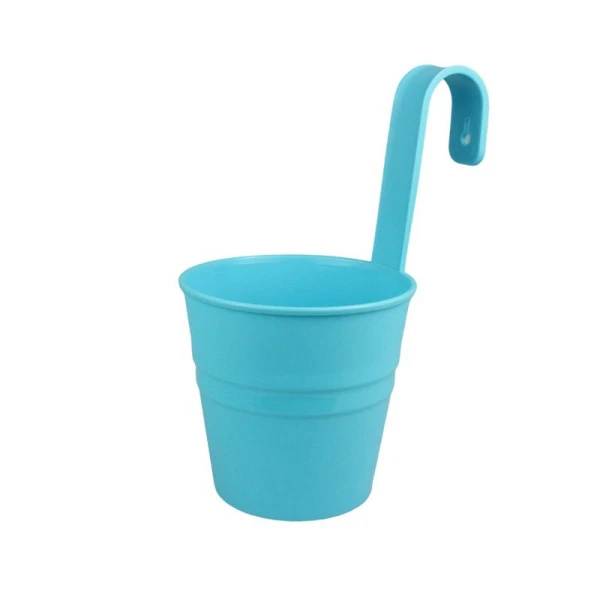 Кашпо настенное 13,5*9,6*25см пластик ВЕДРО голубое (10)