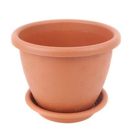 Кашпо 1,8л пластик РАДУГА №2 коричневый с поддоном (96)