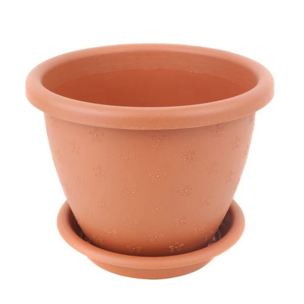 Кашпо 1,8л пластик РАДУГА №2 коричневый с поддоном (96)