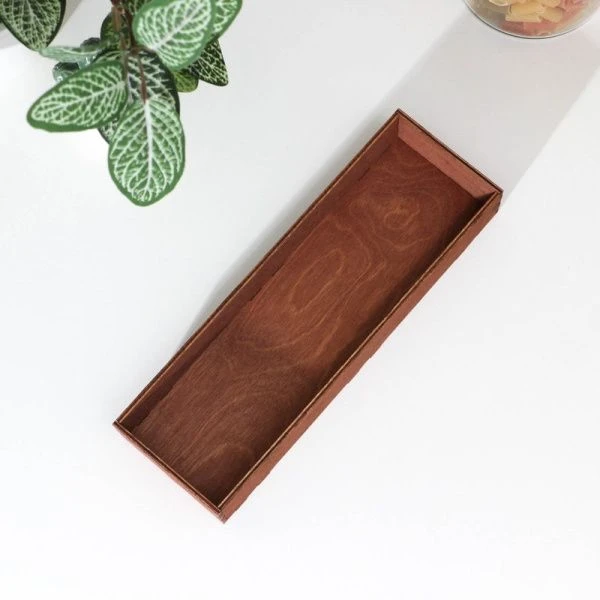 Подставка для столовых приборов 25*8*4см дерево мокко