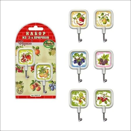 яяяНабор крючков 2шт. Фрукты SW27-27 (16/192)
