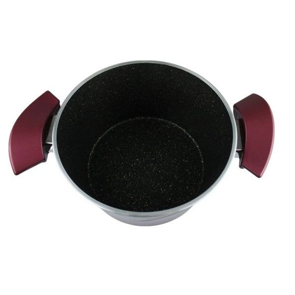 Кастрюля 20см алюминий АП МАРИЯ со стекл.крышкой красный кроме индукции