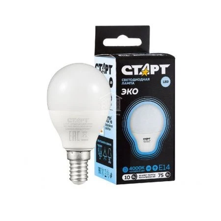 Лампа светодиодная стекло СТАРТ LEDSphere 10W-E14 нейтральный свет) (10/100)