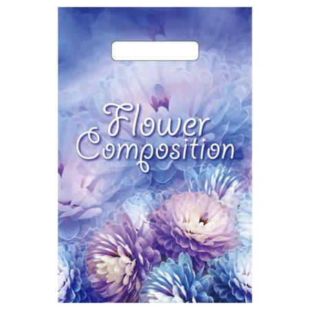 Пакет с вырубной ручкой 20*30см Цветочная композиция (3000)