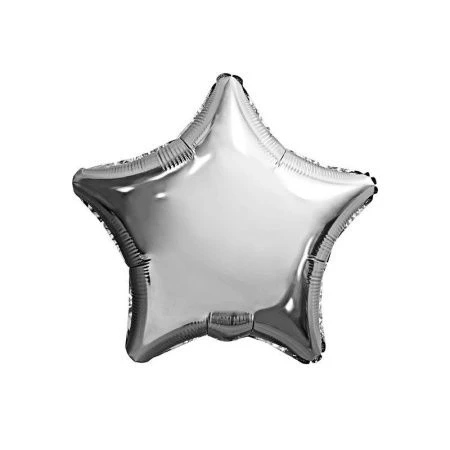 Шар фольгированный Звезда 19" (48см) серебро (25)