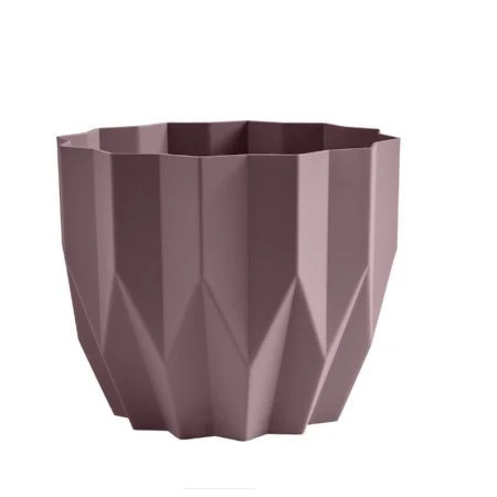 Кашпо 800мл 10,5*13см пластик ГЕОМЕТРИЯ пыльная роза (27)