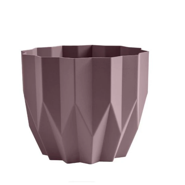Кашпо 800мл 10,5*13см пластик ГЕОМЕТРИЯ пыльная роза (27)