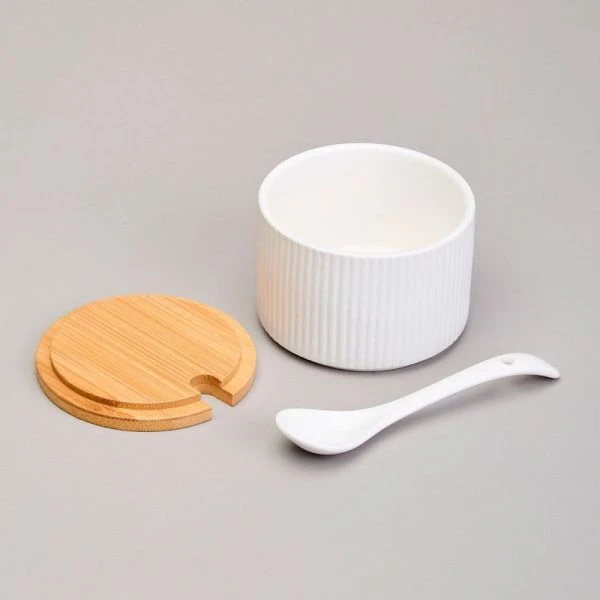 Набор сервировочный 4пр фарфор NATIVE на дер.подставке (8)