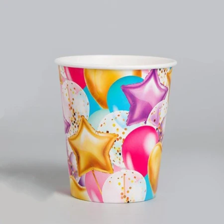 Стакан бумажный 250мл (набор 6шт.) Шары (75)