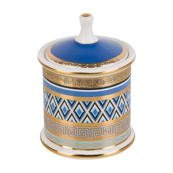 Банка для сыпучих продуктов 350мл 12,5*9см фарфор Golden Blue подар.уп. (36)