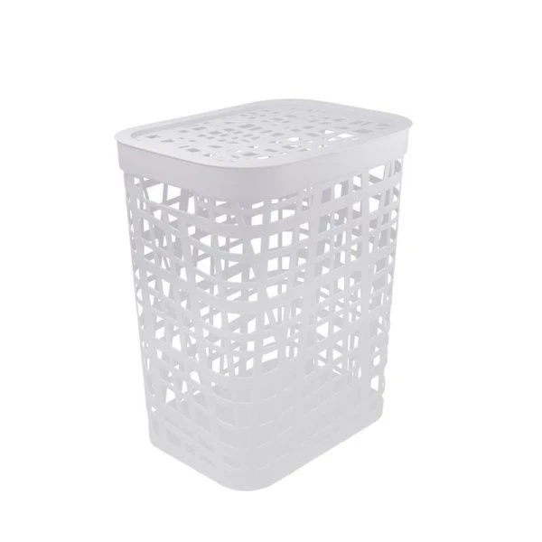 Корзина для белья 55л пластик ХАОС Белый 440*360*520мм (5)
