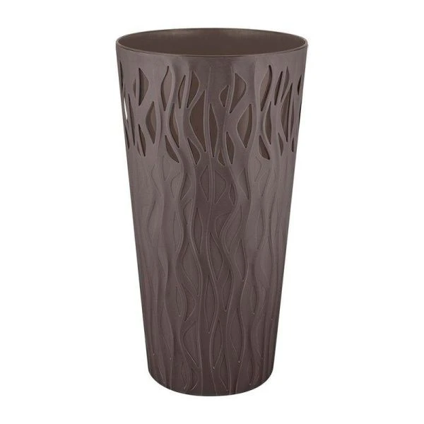 Кашпо 40л пластик Winds с дренажной вставкой 18,7л 340*340*630мм антрацит (4)