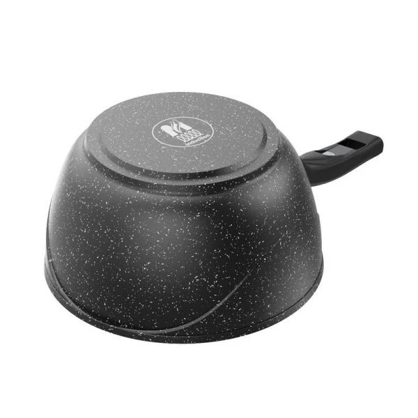 Ковш 1,7л алюминий АП ГРАНИТ BLACK star стекл.крышка 18см индукция (8)