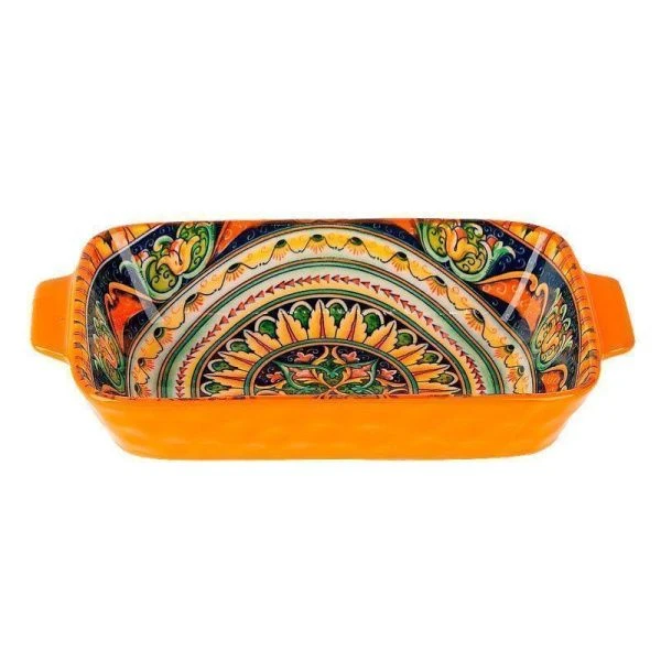 Блюдо для запекания 22,5*12,5см 600мл фарфор ARABESQUE оранжевый (9/36)