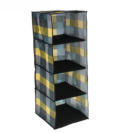 яяяКофр для хранения вещей подвесной 30*30*80см 4 секции Клетка зеленая