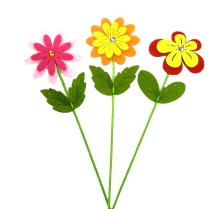 Стикер 2шт. 27*7см деревянная палочка (микс) войлок  JC-2295 (1200)