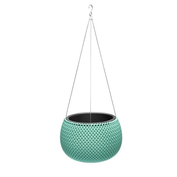 Кашпо подвесное 3,9л пластик Lace фисташковый (4)