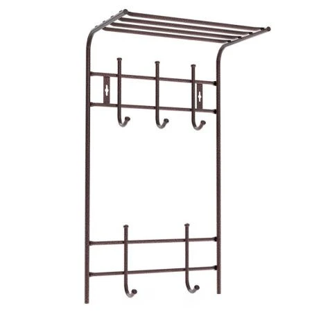 Вешалка с полкой 2-х ярусная 
400*705*265мм металл медный антик ВПТ5М (5)