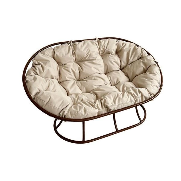 Диван Мамасан без ротанга металл коричневое, бежевая подушка 164*104*75см (max нагр. 250кг)