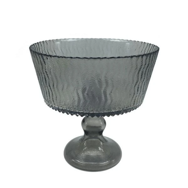 Ваза сервировочная 16см стекло Retro Grey на ножке 14049А/G (4)