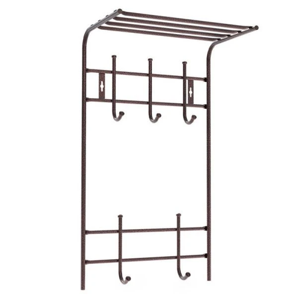 Вешалка с полкой 2-х ярусная 
400*705*265мм металл медный антик ВПТ5М (5)