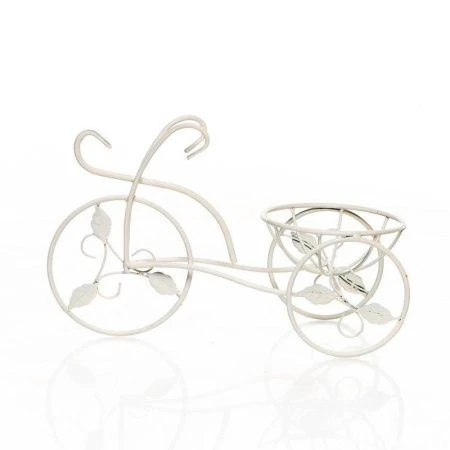 Подставка на 1 цветок 34*23*53см металл ВЕЛОСИПЕД белая 14-861 B
