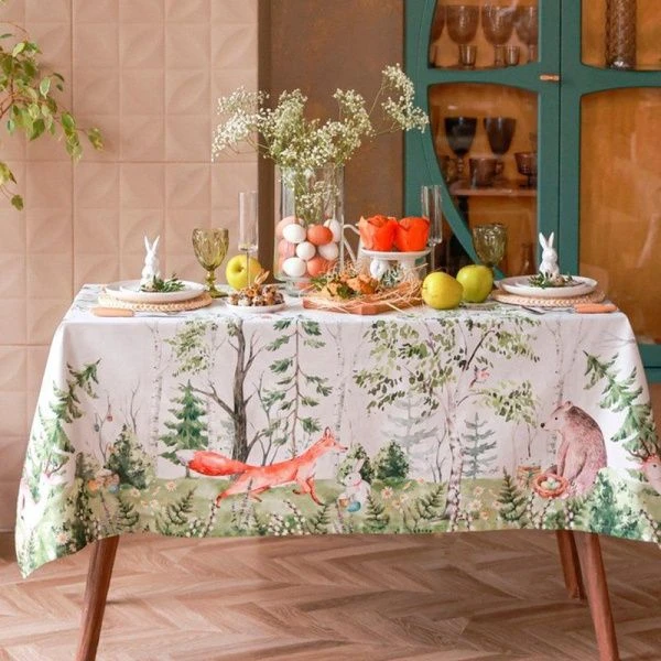 Скатерть 100% хлопок/саржа 148*218 +/-2см Лесная сказка