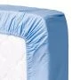 Простыня на резинке 200*200 сатин голубой