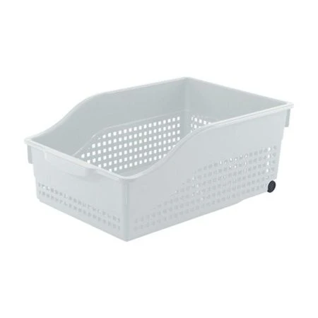 Контейнер для хранения 305*210*125мм пластик ЛОФТ белый на колесах (13)