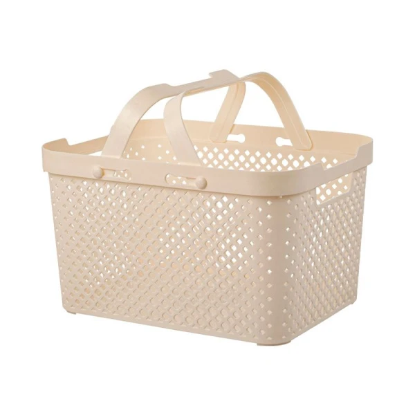 Корзина для хранения 15л 350*270*203мм пластик STOCKHOLM молочный туман с ручками (5)