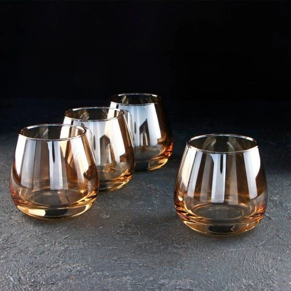 Стаканы набор 4шт 300мл стекло ЗОЛОТОЙ МЕД низкие (4)