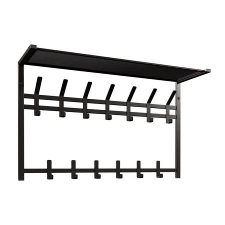 Вешалка настенная с полкой 2-х ярусная 88,5*27*54,5см металл Торонто 32 черная (1)