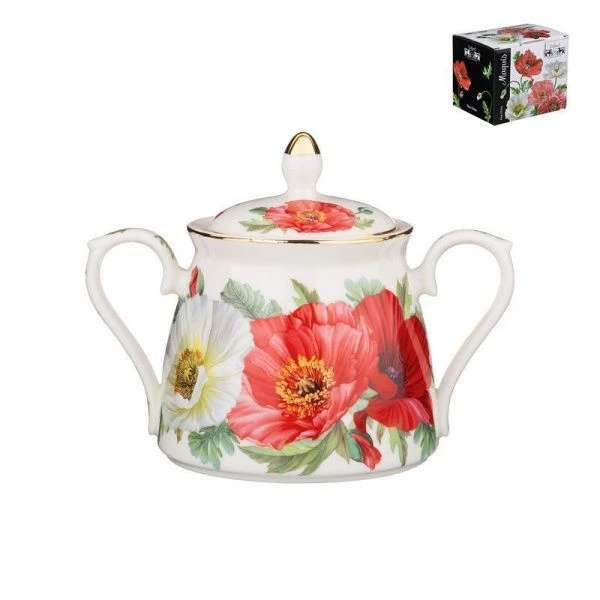 Сахарница 420мл фарфор МАКИ (36)