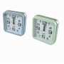 Будильник 12*12*4,3см пластик 2 цвета JC-16141 (100)