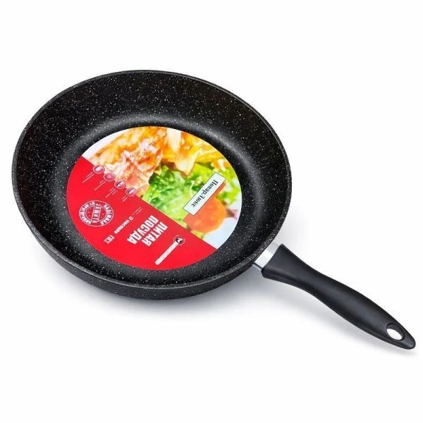 Сковорода 28см алюминий АП литая ПОВАР ЛЮКС Классическая каменная PLKB30128 (6)