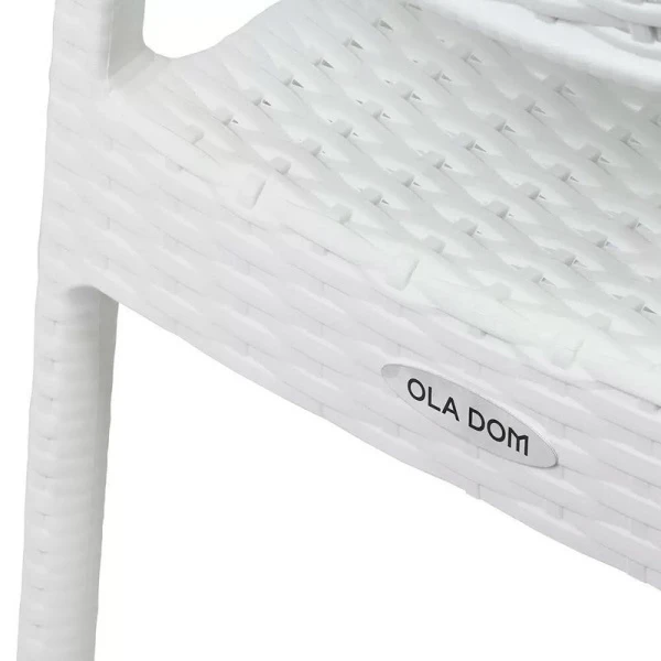 Кресло 58*62*80,5см пластик Rattan Ola dom белый нагрузка до 150кг (1)