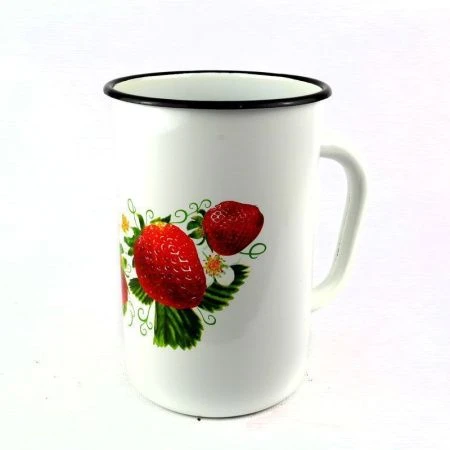 Кружка 1,5л эмаль белая с рис.40104-082-4 (12)