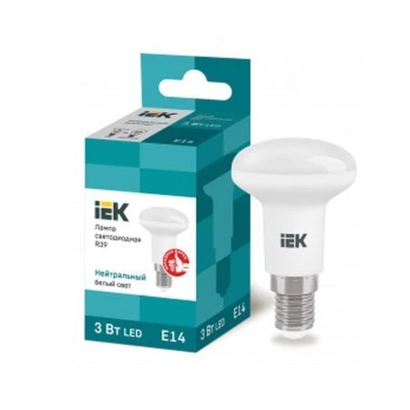 Лампа светодиодная стекло ECO R39 рефлектор 3Вт 230В 4000К E14 IEK