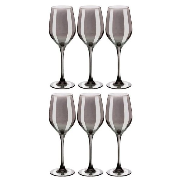 Бокалы для вина набор 6шт 350мл стекло СИЯЮЩИЙ ГРАФИТ (2)