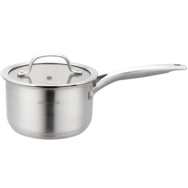 Ковш 1,6л нерж.сталь NORD (d16см, h9,5см, стекл.крышка) GR01-D-K (4)