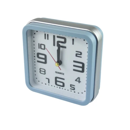 Будильник 12*12*4,3см пластик 2 цвета JC-16141 (100)