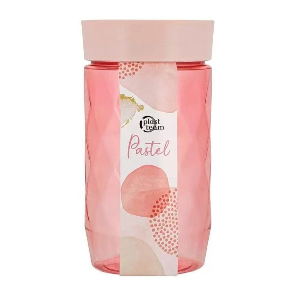 Банка для сыпучих продуктов 1л пластик Plast Team Pastel персиковая карамель (12)