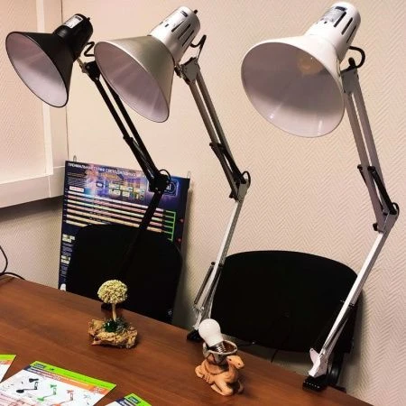 Лампа настольная металл GTL-043 на струбцине черная (16)