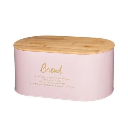 Хлебница 34*18*15см окрашенная нерж.сталь бамбук.крышкой-доской (4)