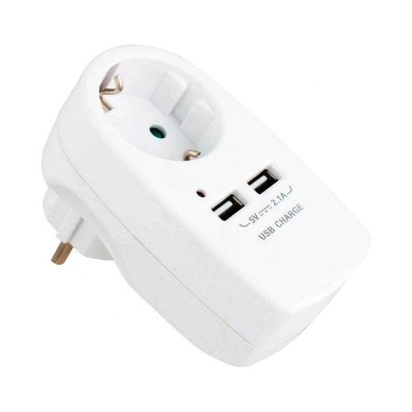 Адаптер сетевой СТАРТ С/А SA 1-ZD-2USB белый, серия CLASSIC (10/60)