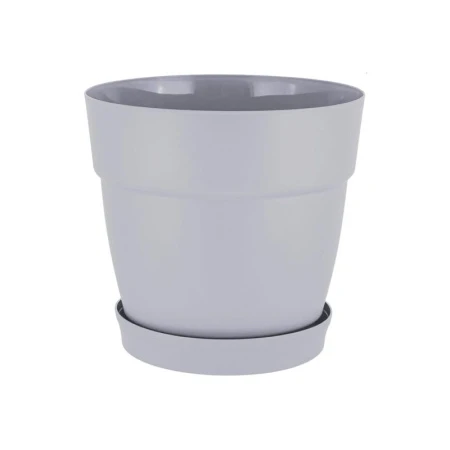 Горшок для цветов 48л 465мм пластик Villa de Fiori с фикс.поддоном на колесиках утренний туман (1)