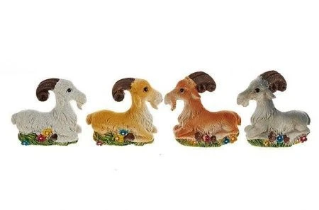 Магнит Козлик с цветами 6,2*1,8*6,1см (4вида) (min24) (полистоун)