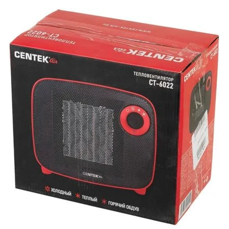 Тепловентилятор пластик Centek CT-6022 керам нагрев,750/1500Вт защита от перегрева,обогр./вентил.(6)